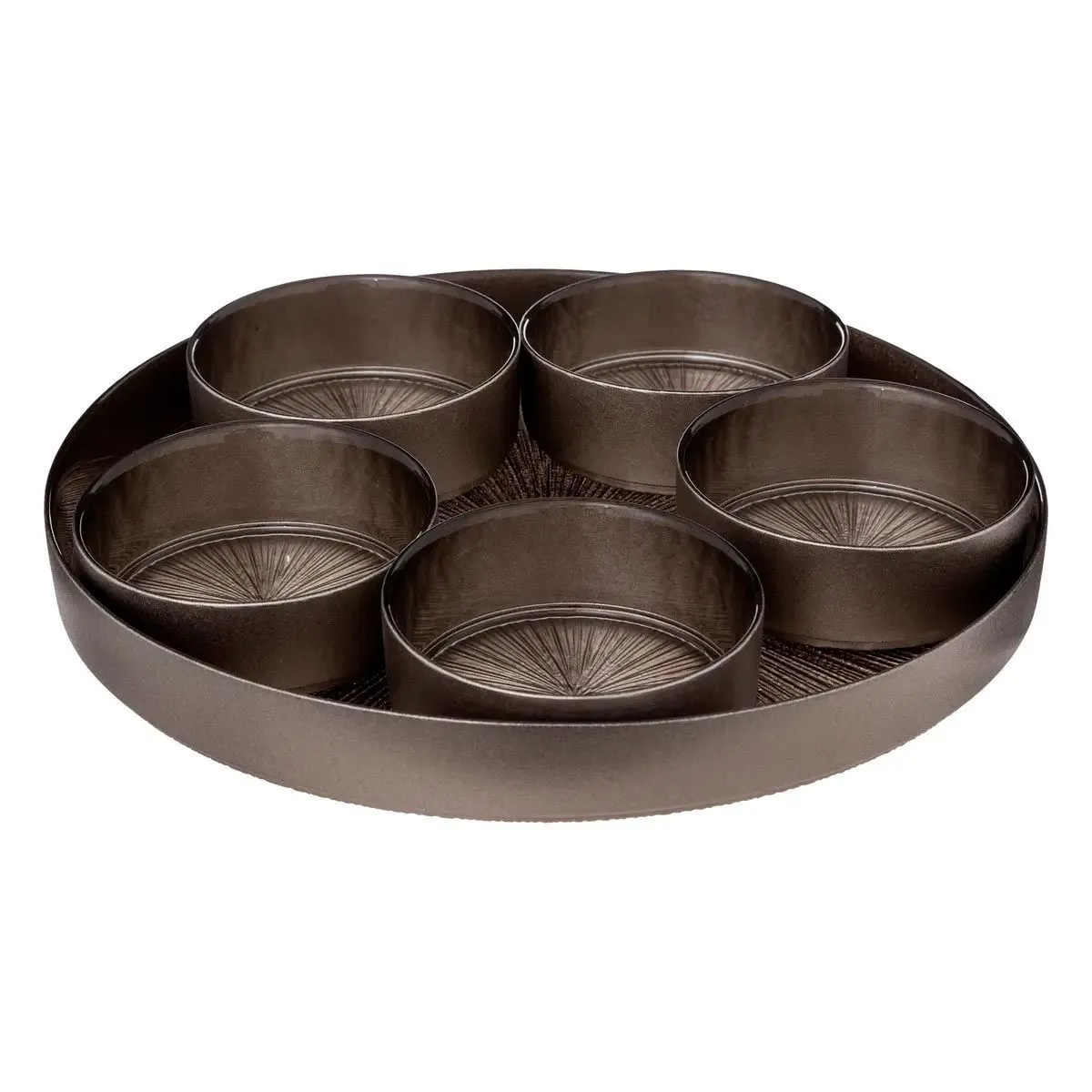Set Apéritif "astra" 6 Pièces En Verre Doré - Sg Secret De Gourmet