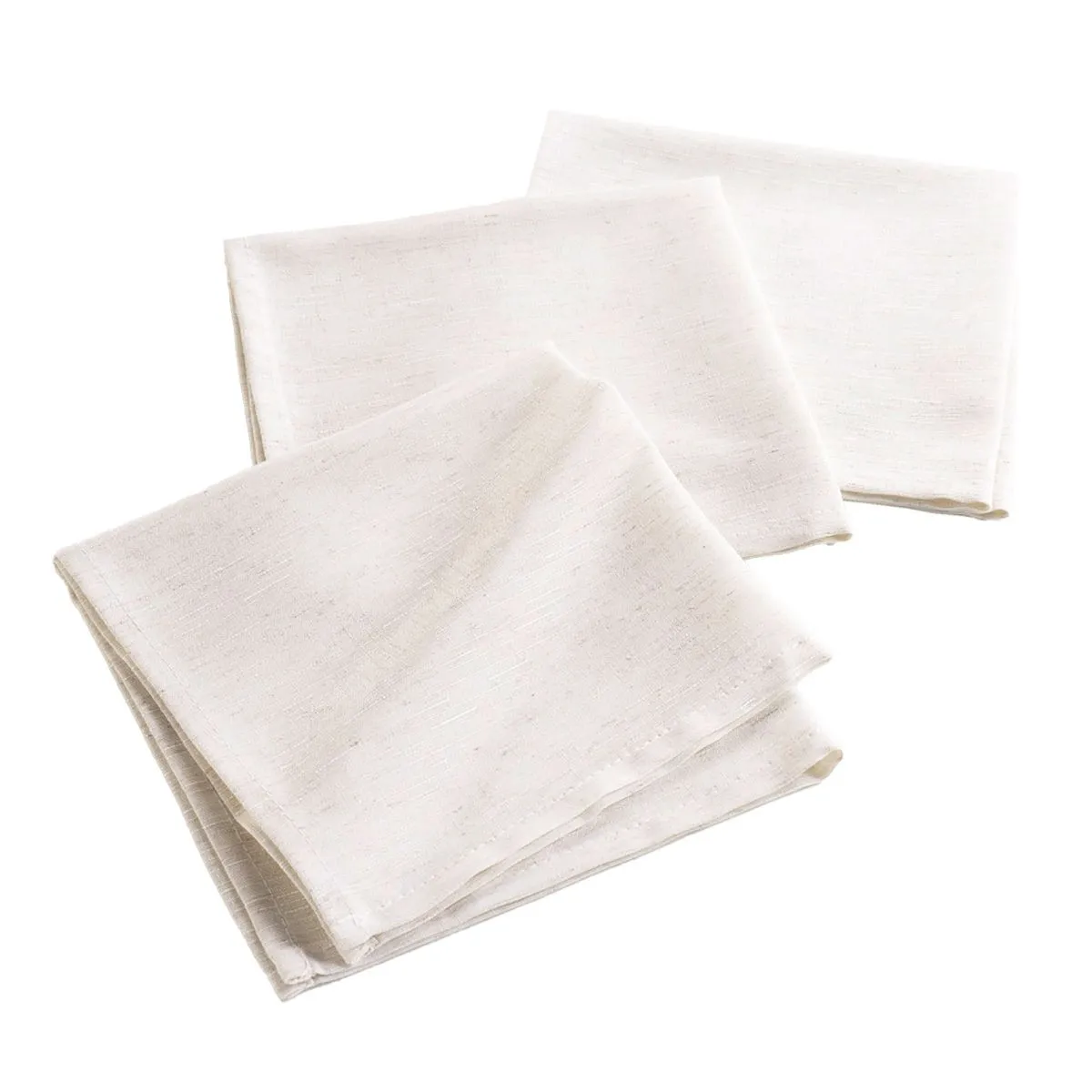Lot De 3 Serviettes De Table "pauline" 40x40cm Naturel