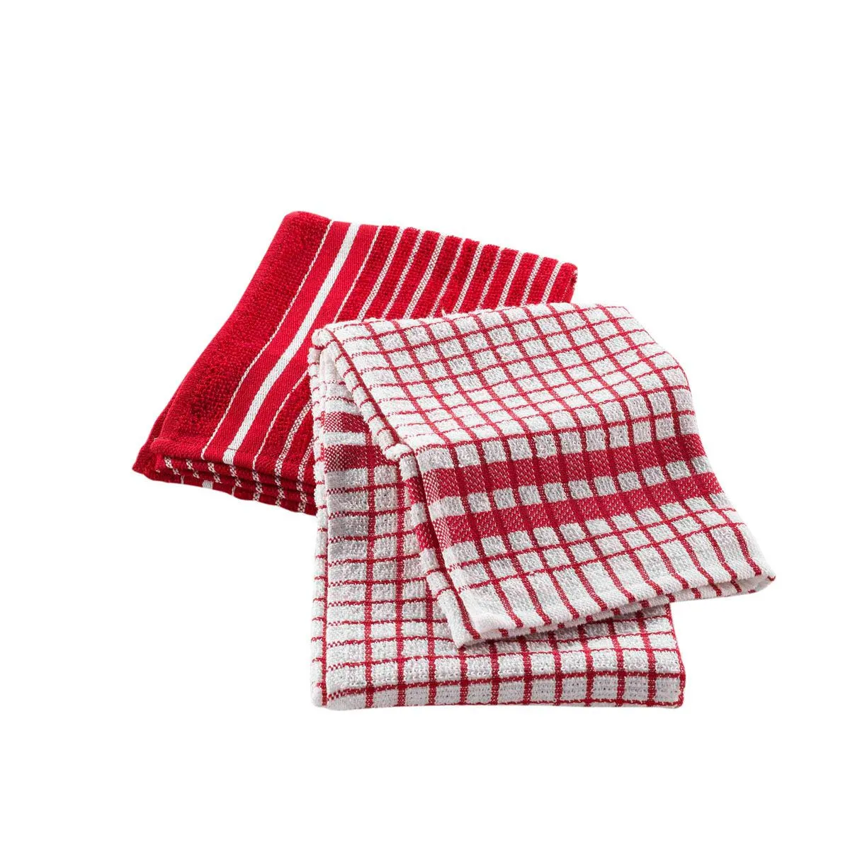 Lot De 2 Torchons Éponge "classico" 50x70cm Rouge