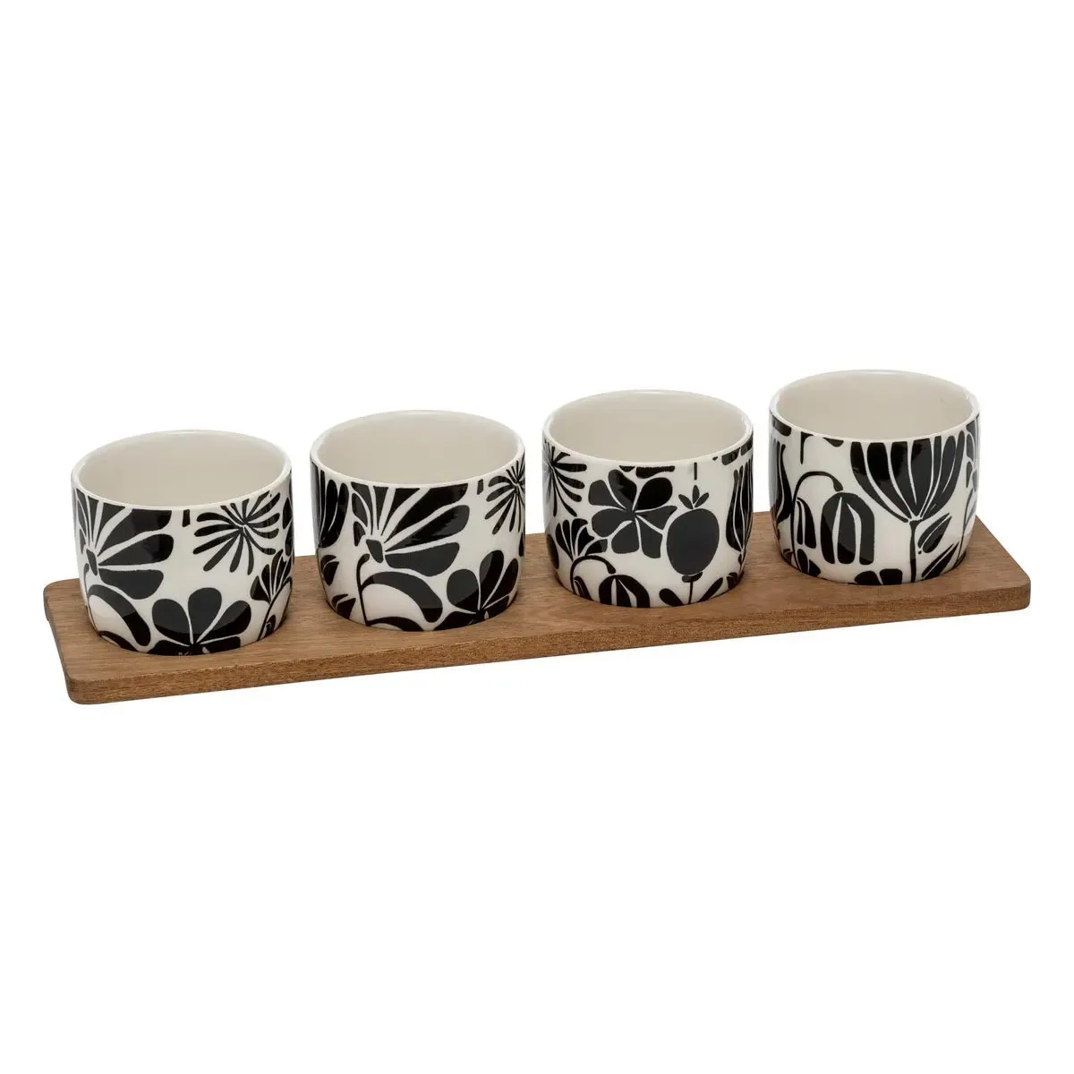 Service Apéritif "twisted Lime" Noir & Blanc 5 Pièces - Sg Secret De Gourmet