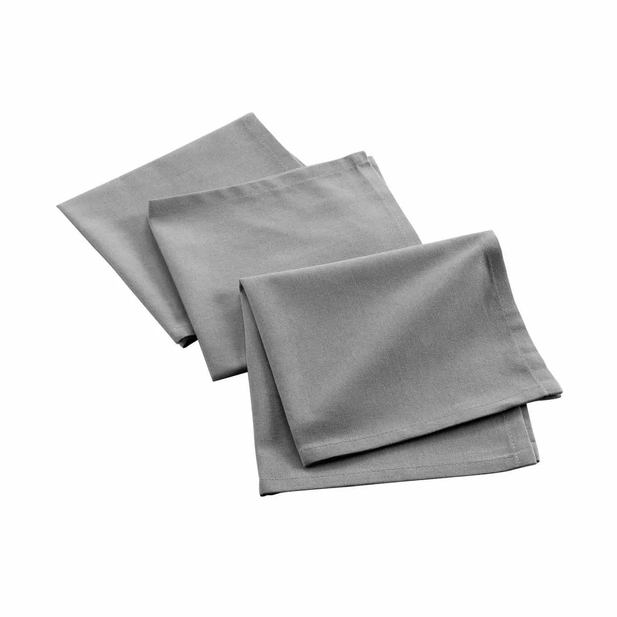 Lot De 3 Serviettes De Table "mistral" 40x40cm Gris Chiné