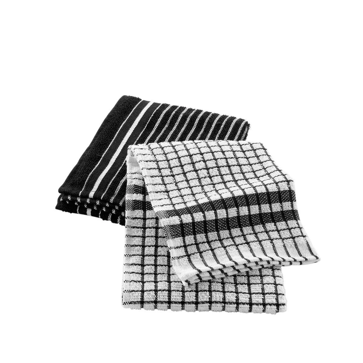 Lot De 2 Torchons Éponge "classico" 50x70cm Noir