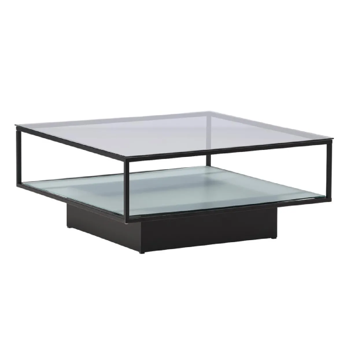Table Basse Design en Verre "Maglehem" 90cm Noir