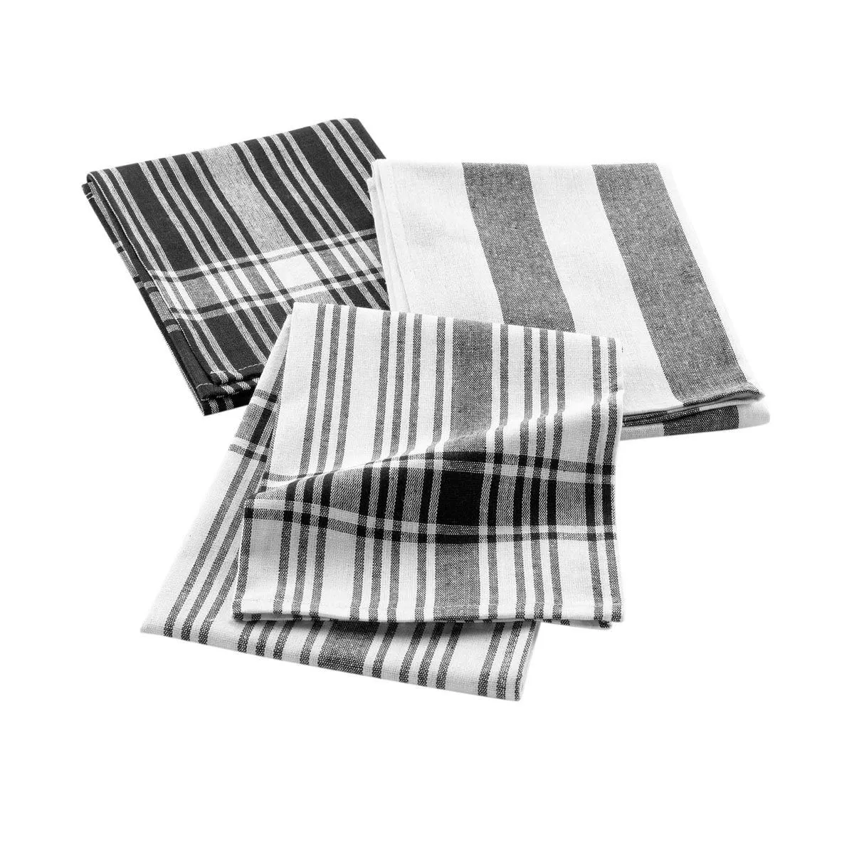 Lot De 3 Torchons "bayado" 50x70cm Noir