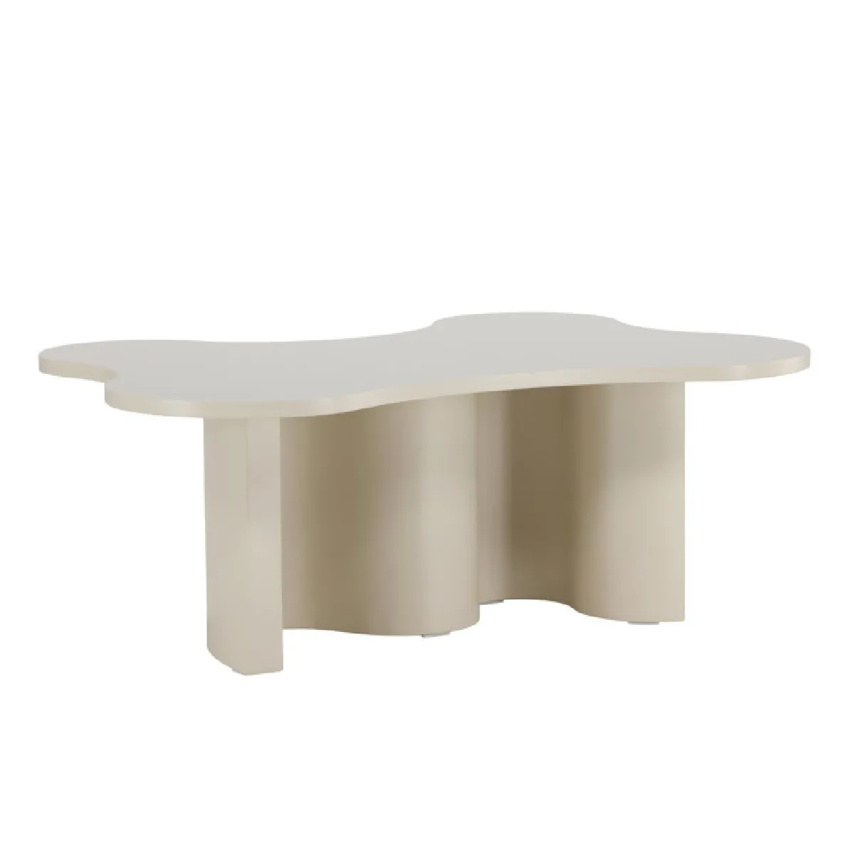 Flow - Table basse organique en bois 120x80cm - Beige