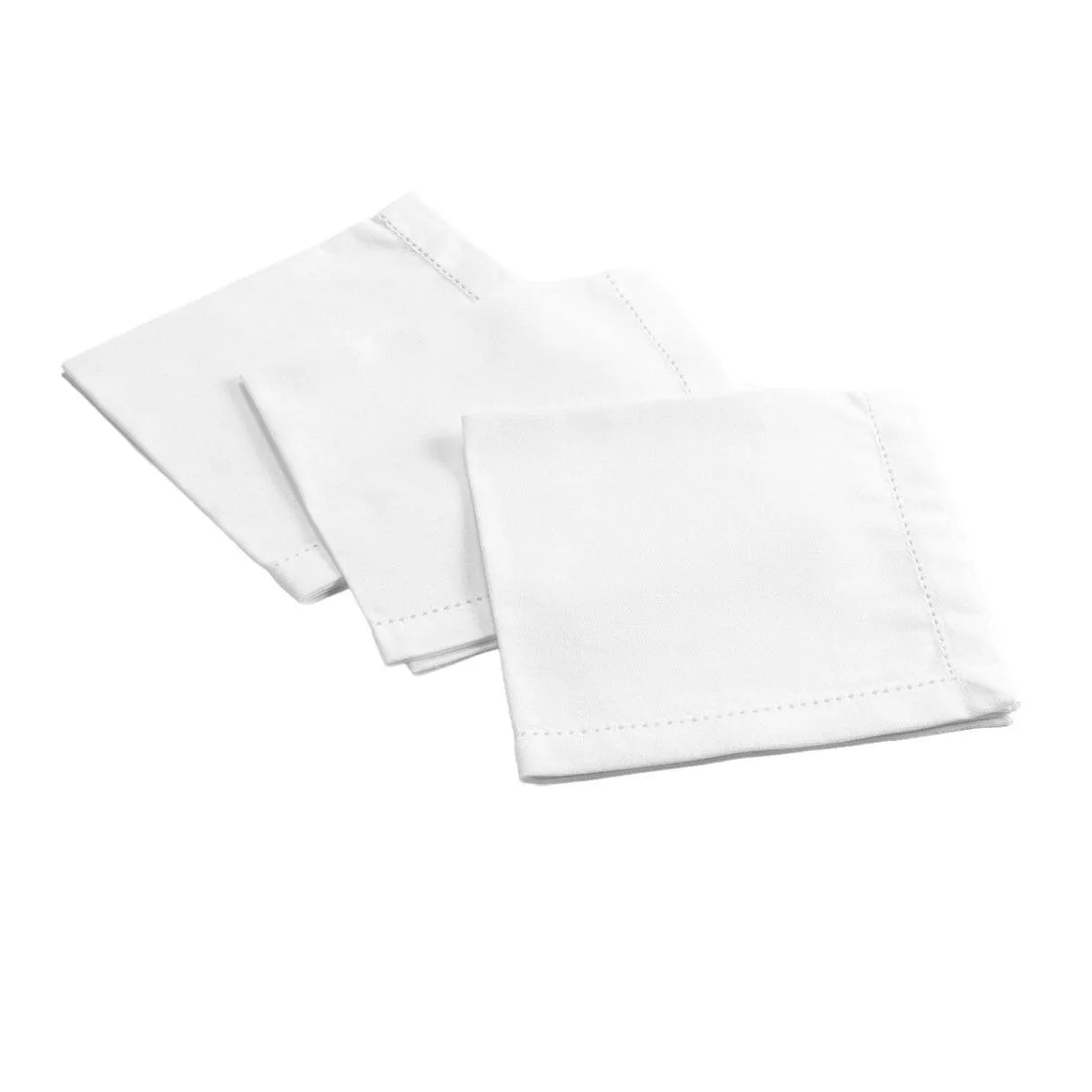 Lot De 3 Serviettes De Table "charline" 40x40cm Blanc
