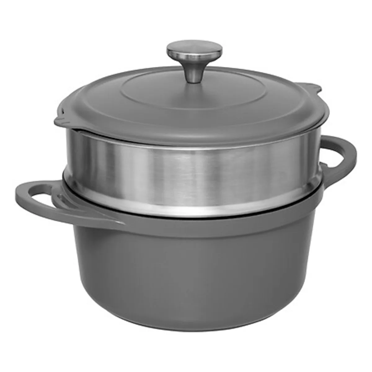 Cuiseur Vapeur D24cm Fonte D'aluminium Gris - 5five