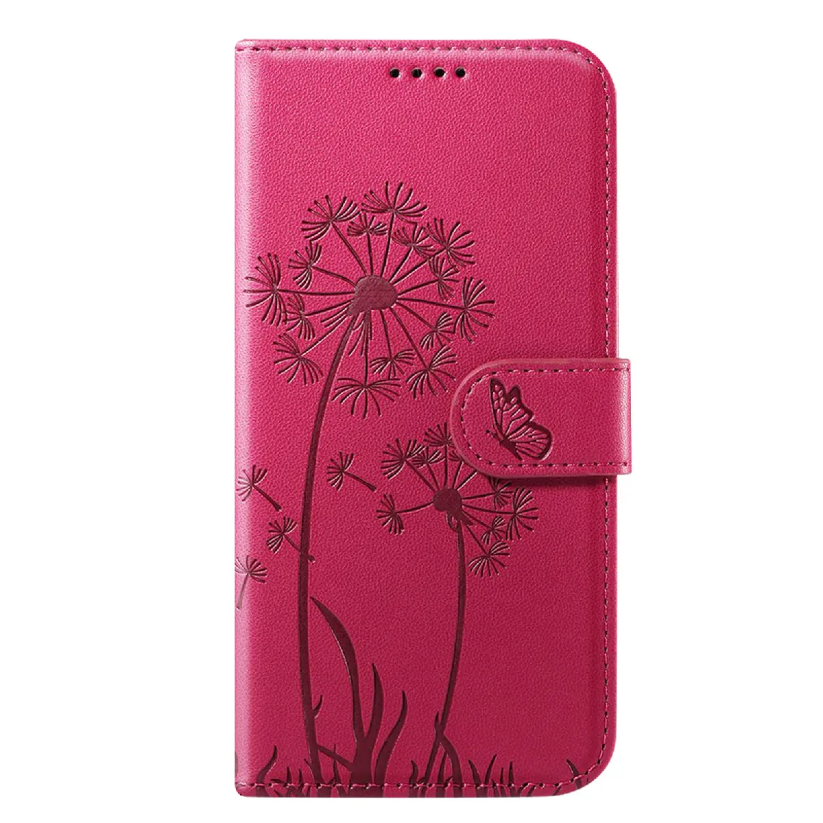 Étui Portefeuille Pour Iphone 17 Pro Max Premium Design Fleurs Papillon Rouge Zanaé