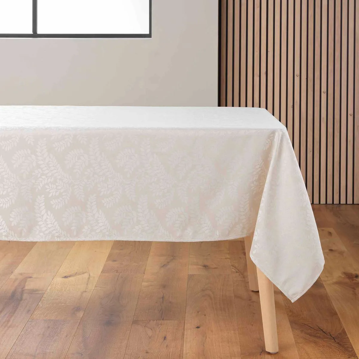 Nappe Jacquard Imprimé "doriane" 140x240cm Naturel
