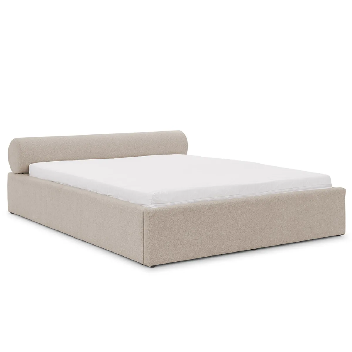 Billy - lit coffre - 140x190 cm - en tissu texturé - sommier inclus - Lisa Design
