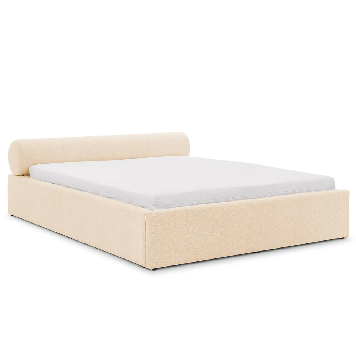 Billy - lit coffre - 140x190 cm - en tissu texturé - sommier inclus - Lisa Design