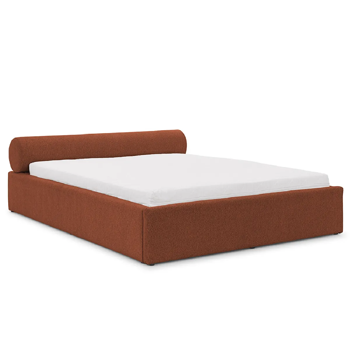 Billy - lit coffre - 140x190 cm - en tissu texturé - sommier inclus - Lisa Design