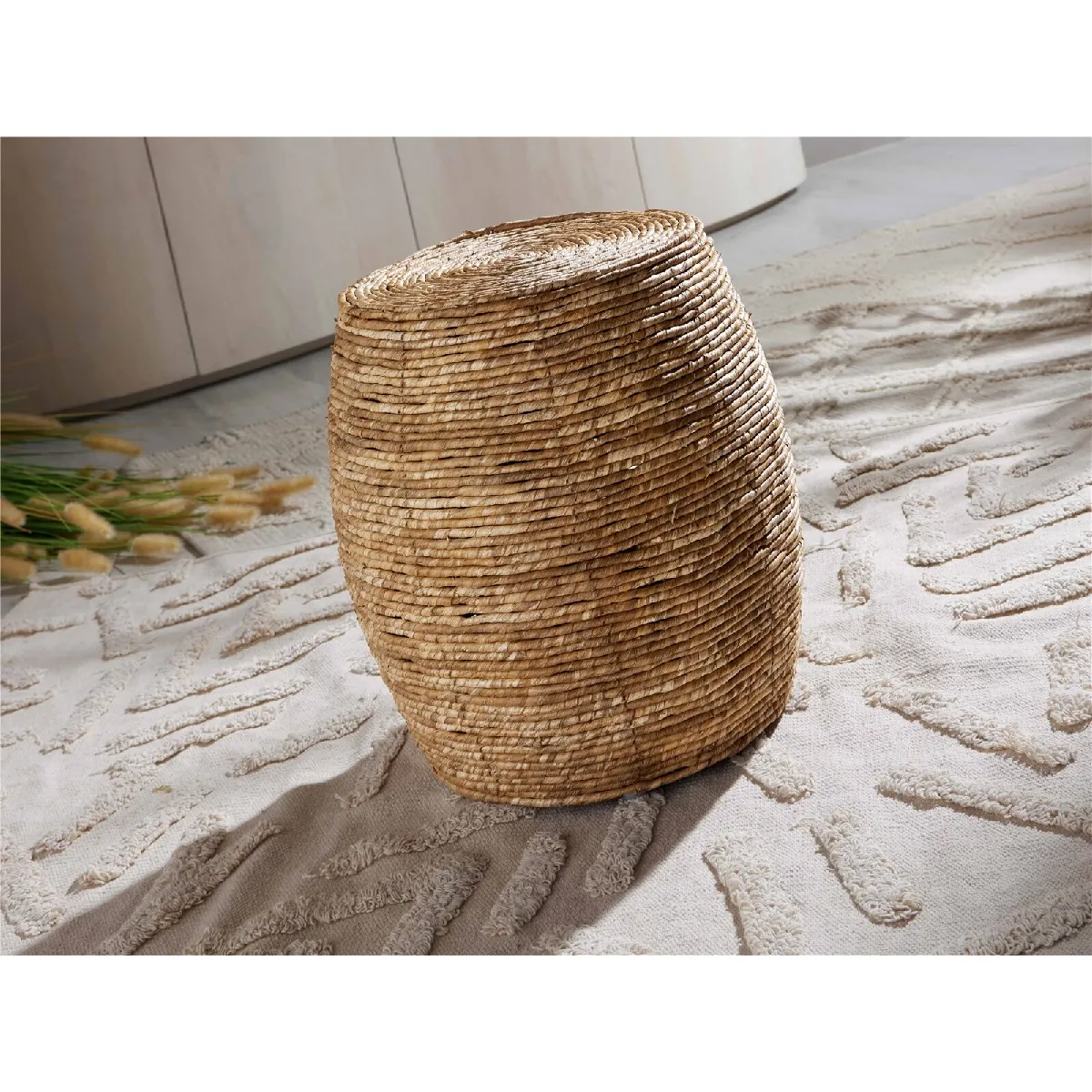 Pouf en fibres naturelles 41 cm 38 cm x 41 cm