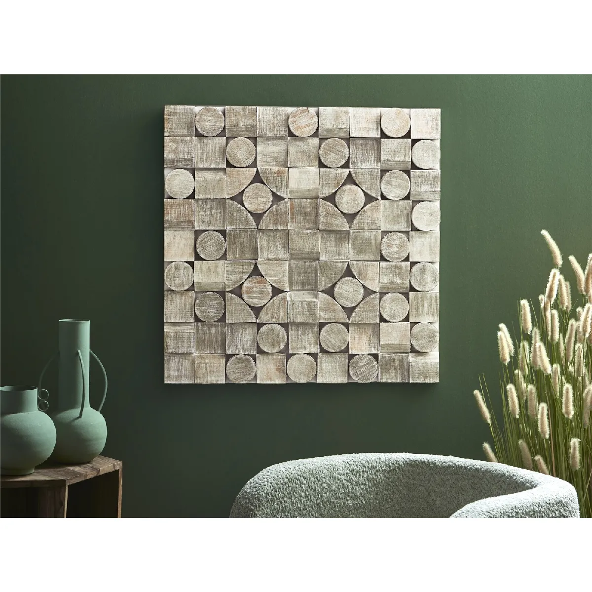 Panneau en bois de formes variées 80x80cm 80x5x80cm