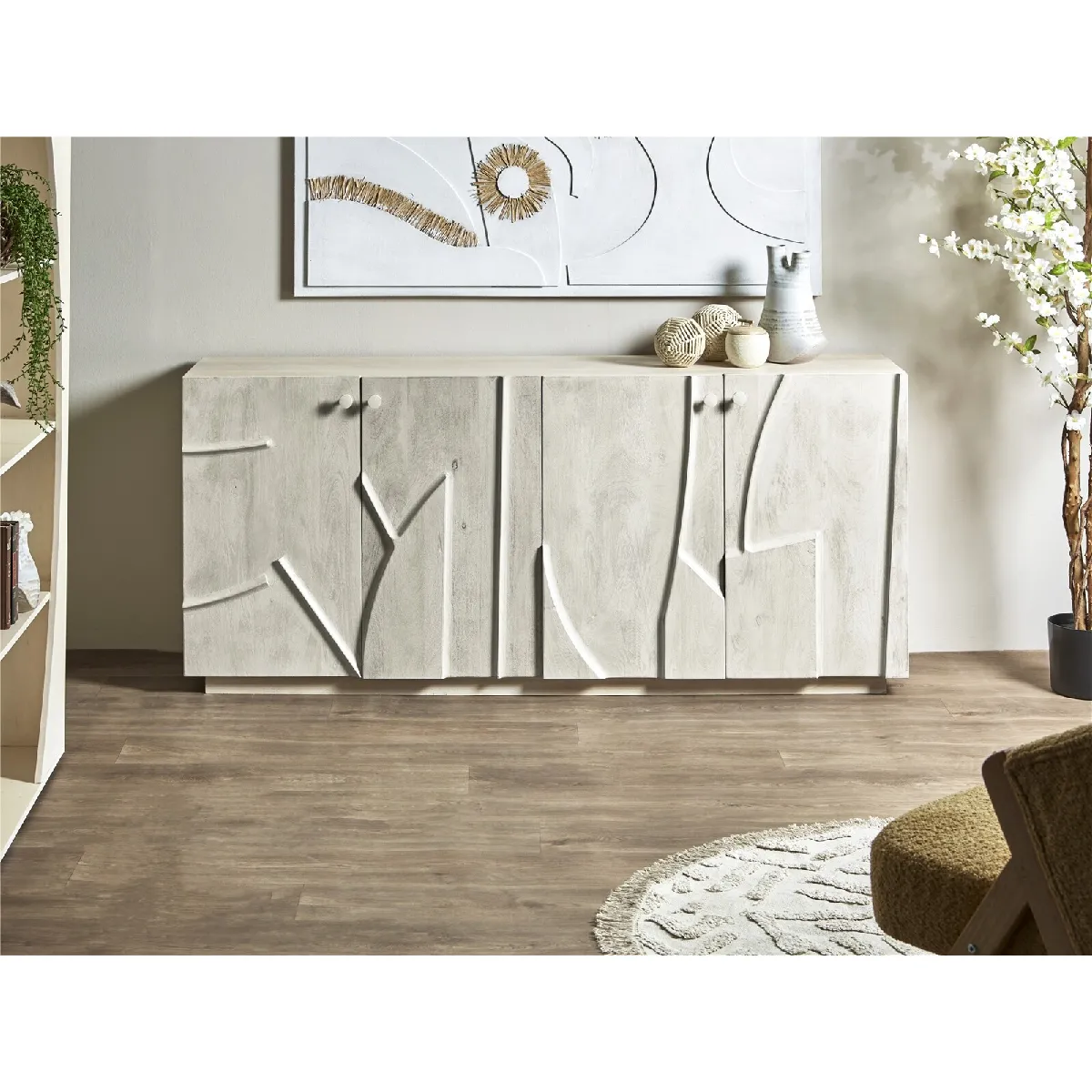 Buffet 4 portes Musim Mango 180x40x80cm 180x40x80cm