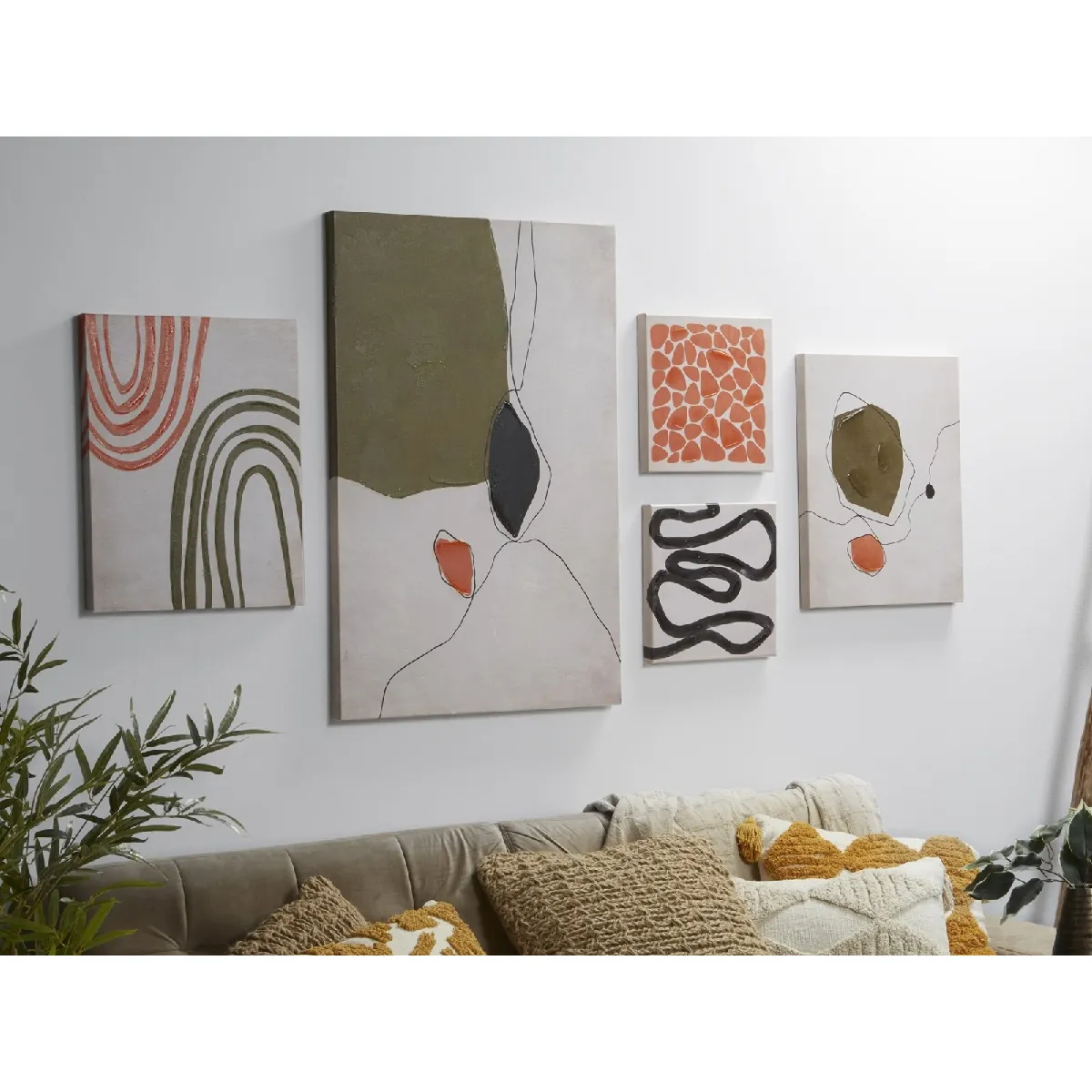 Toile imprimée abstraite verte, peinture à l'huile à 50 %, 60 x 90 cm, s 5 60 x 2 x 90 cm