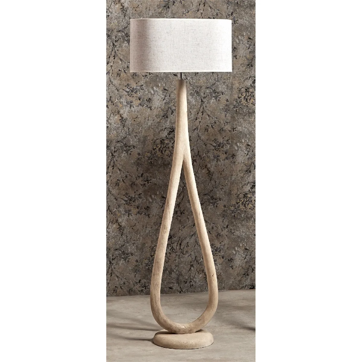 Lampadaire Cronos, bois naturel, 160 cm, 60 x 30 x 160 cm