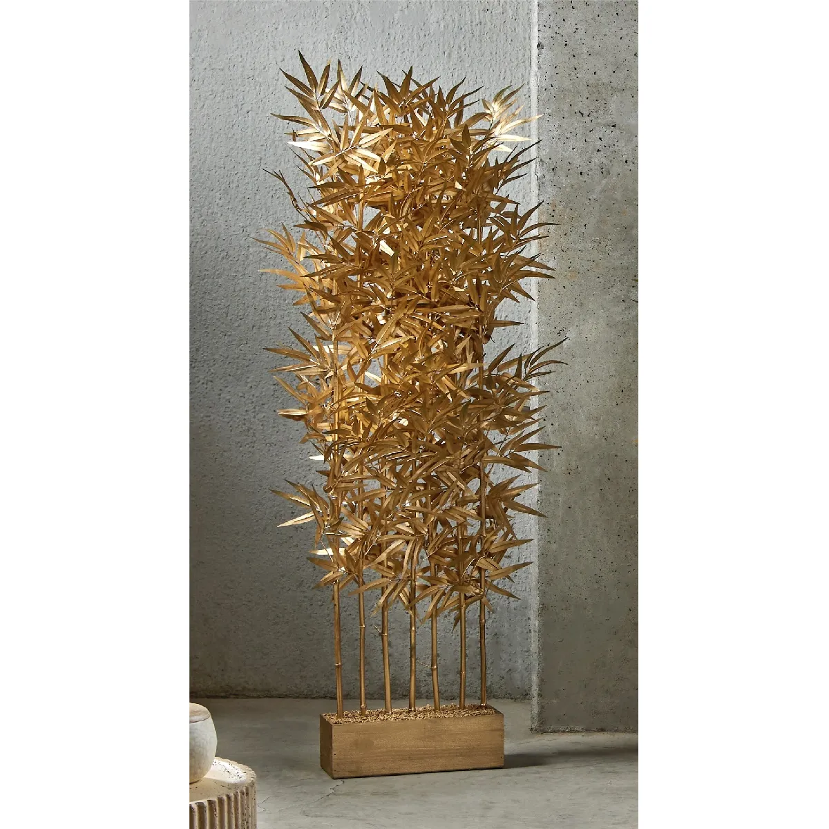 Paravent en bambou, 7 branches, doré, 165 cm, 66 x 165 cm