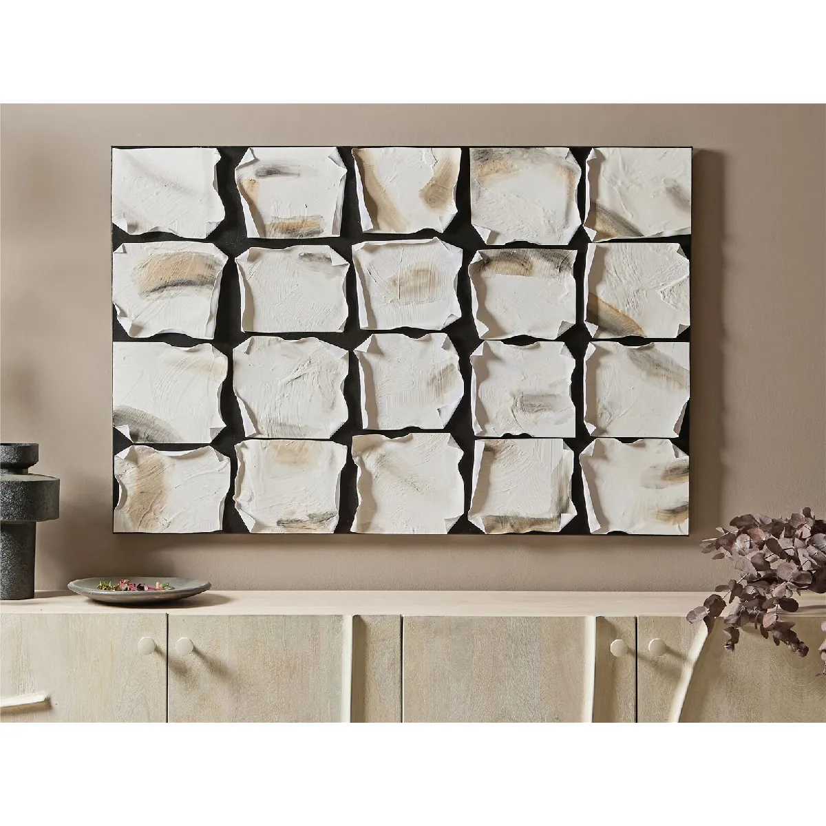Toile abstraite, aspect fumé, 80 x 120 cm, 80 x 3 x 120 cm