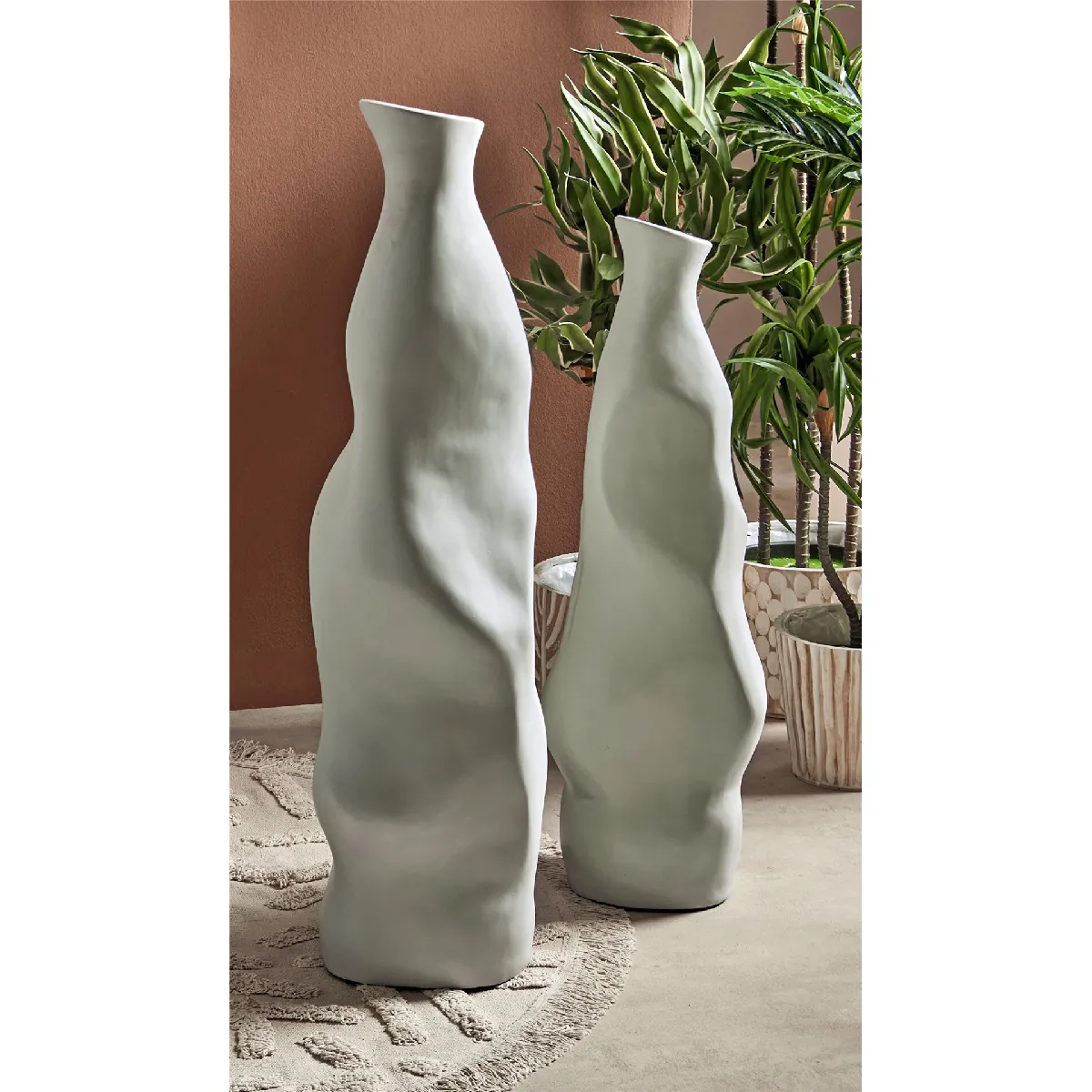 Récipient kaphiri beige 90cm s 2 28dx90cm