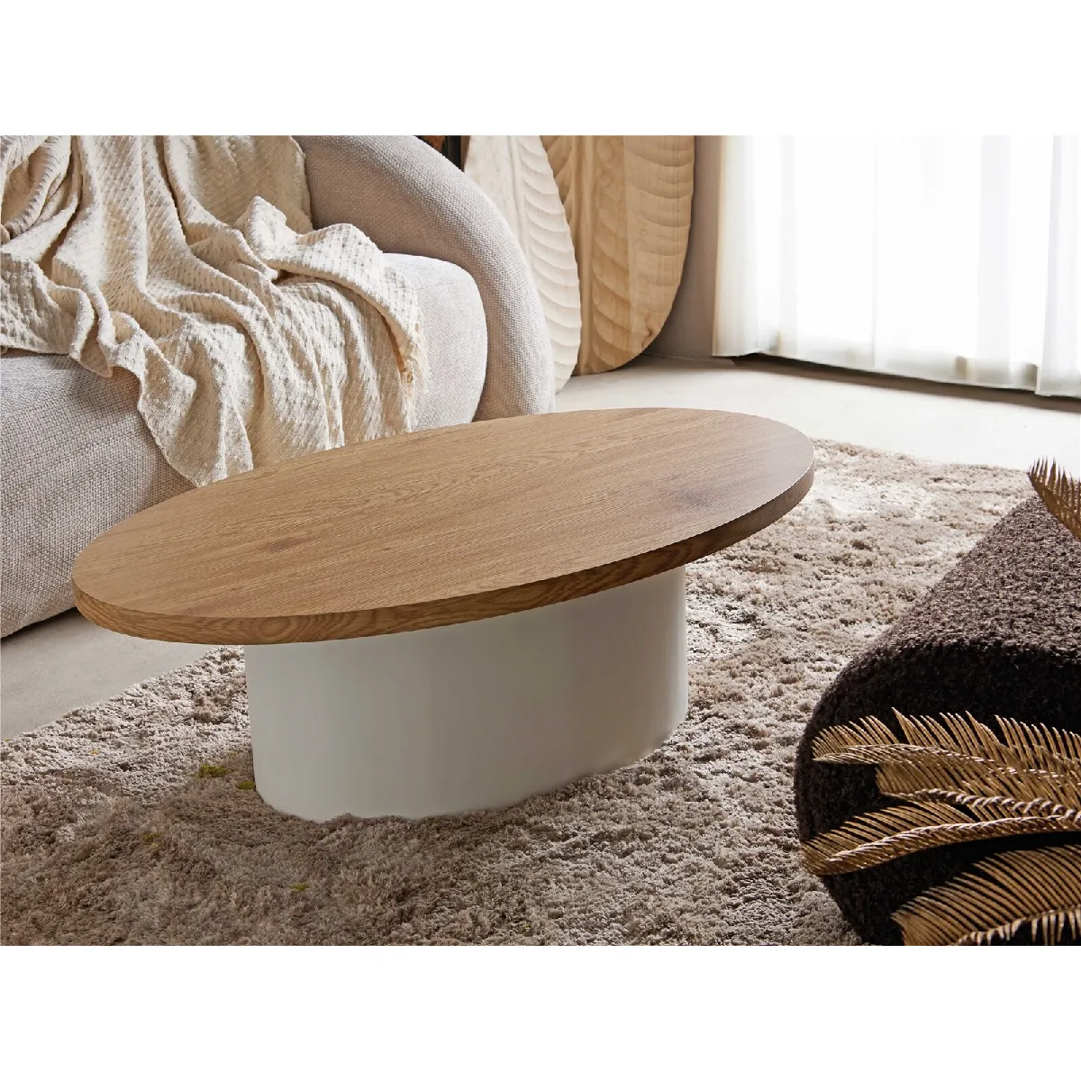 Table basse Zuberi laquée blanche 100x60x35cm 100x60x32cm