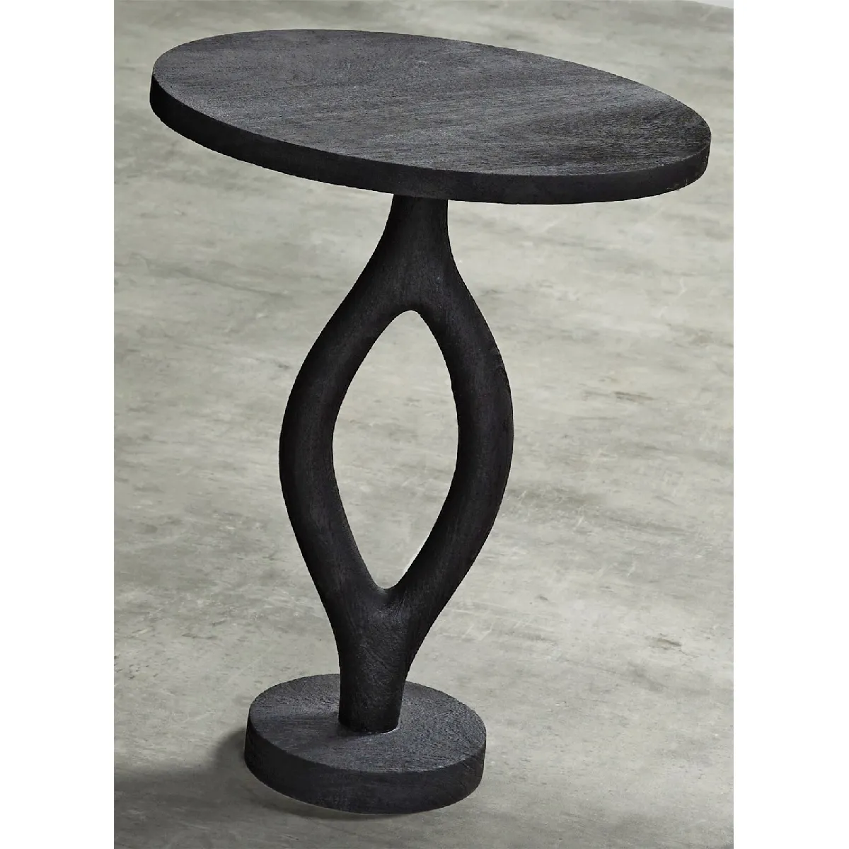 Table d'appoint Guppy en bois noir naturel 35x44cm