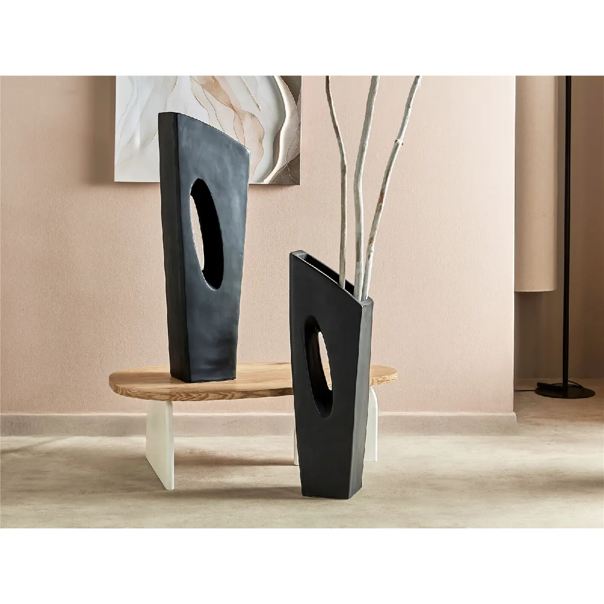 Vase noir Khaldun 90 cm x 2 28 x 18 x 90 cm