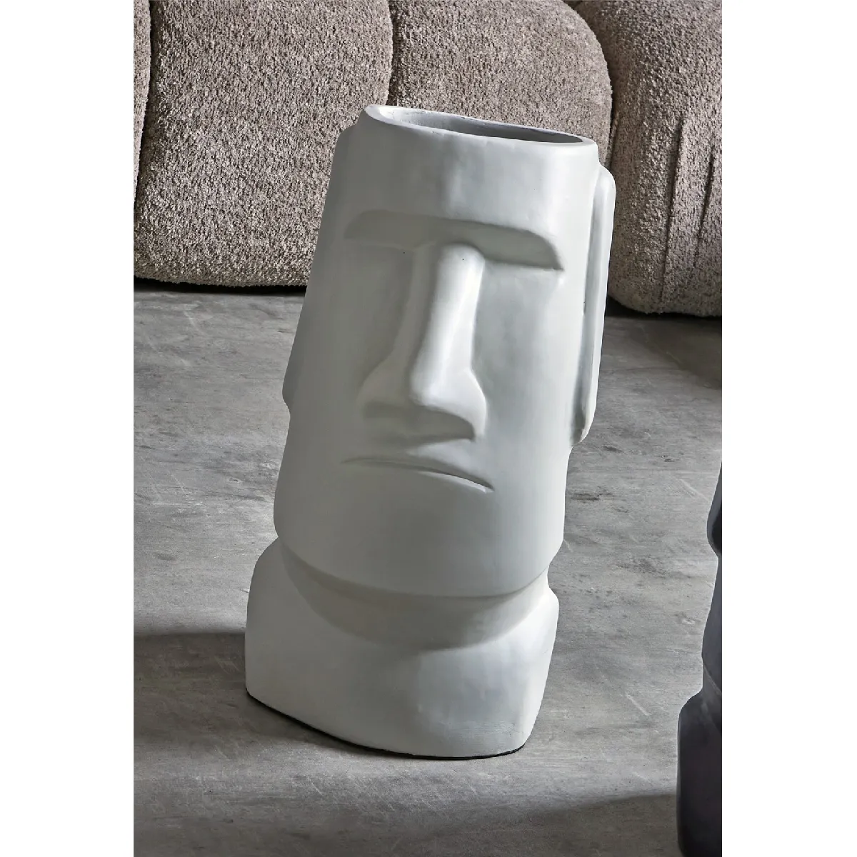 Vase moaï laqué beige 52 cm 27 x 24 x 52 cm