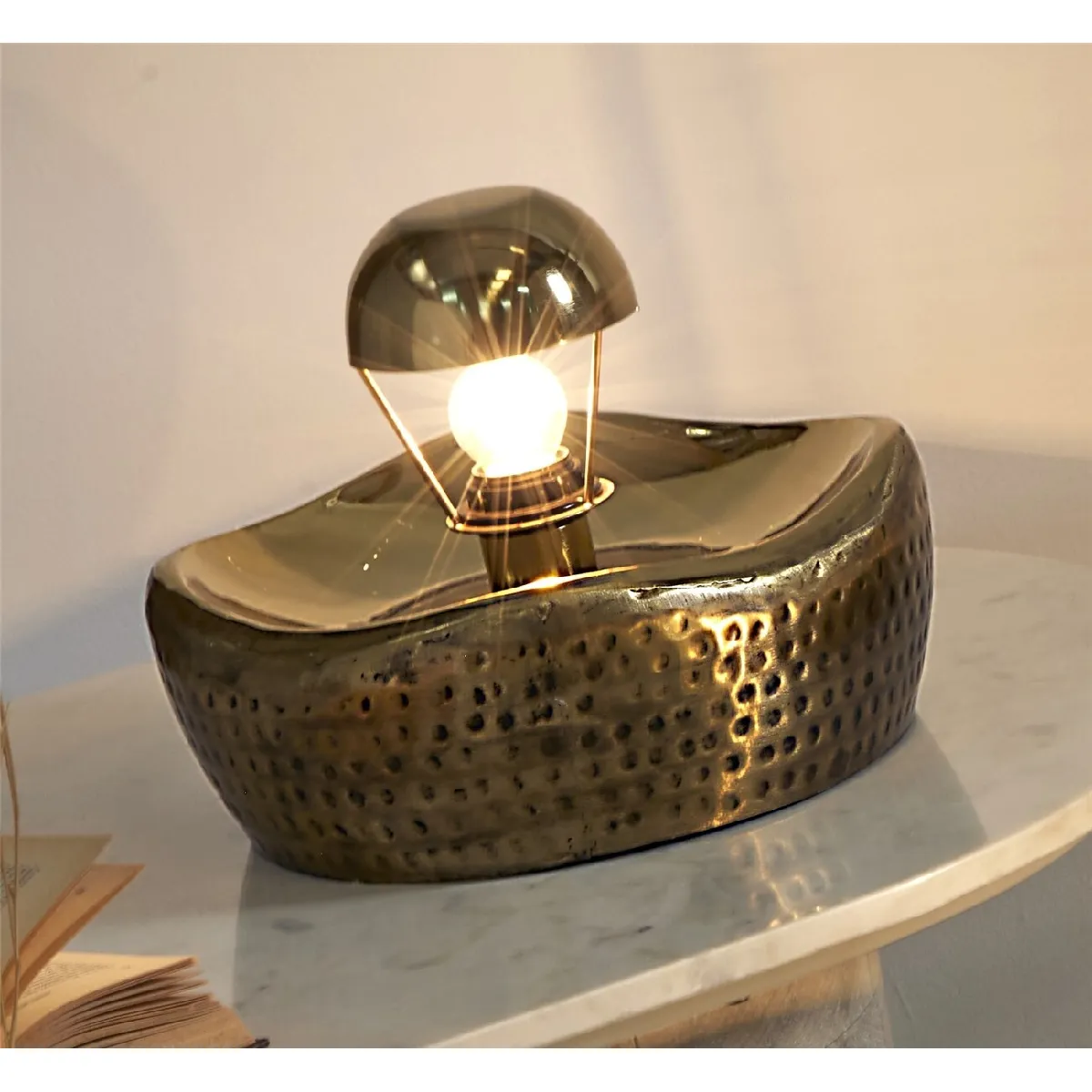 Lampe de table Levy, vieil or, 24 cm x 30 cm
