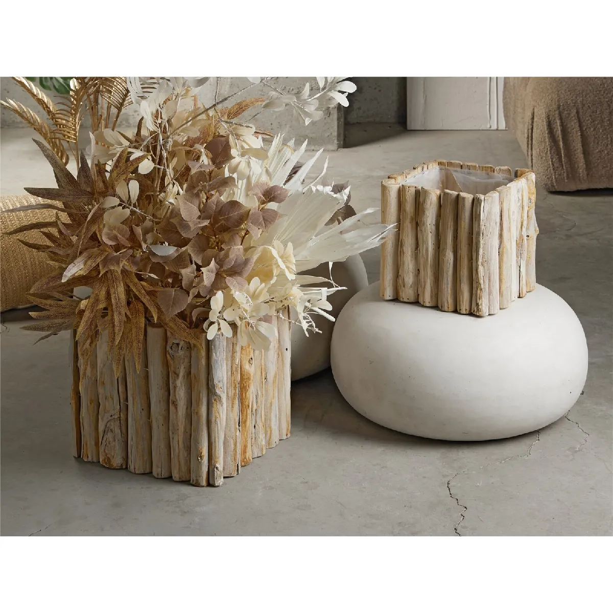 Jardinière carrée en bois 35 cm x 2 35 cm x 30 cm