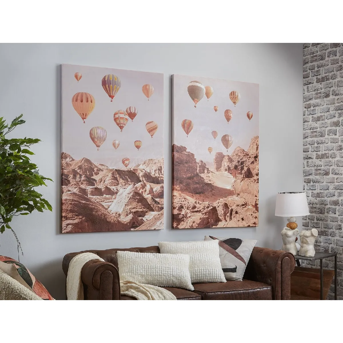 Ballons en toile imprimée, peinture à l'huile 50 %, 80 x 120 cm, 2 x 80 x 3 x 120 cm