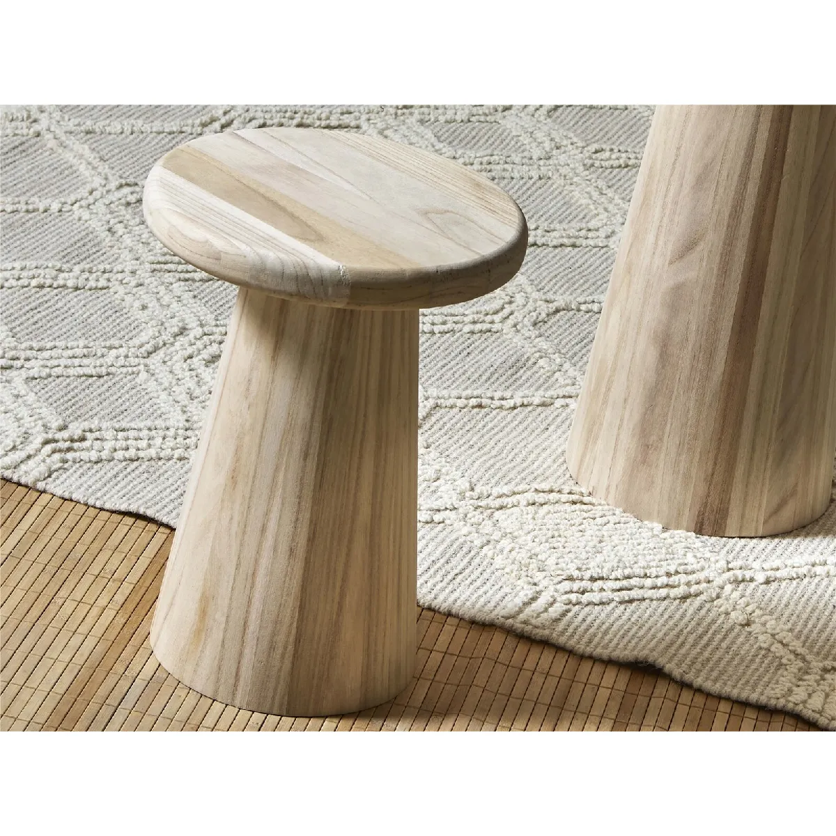 Table basse ronde en bois naturel 40 cm 30dx40 cm