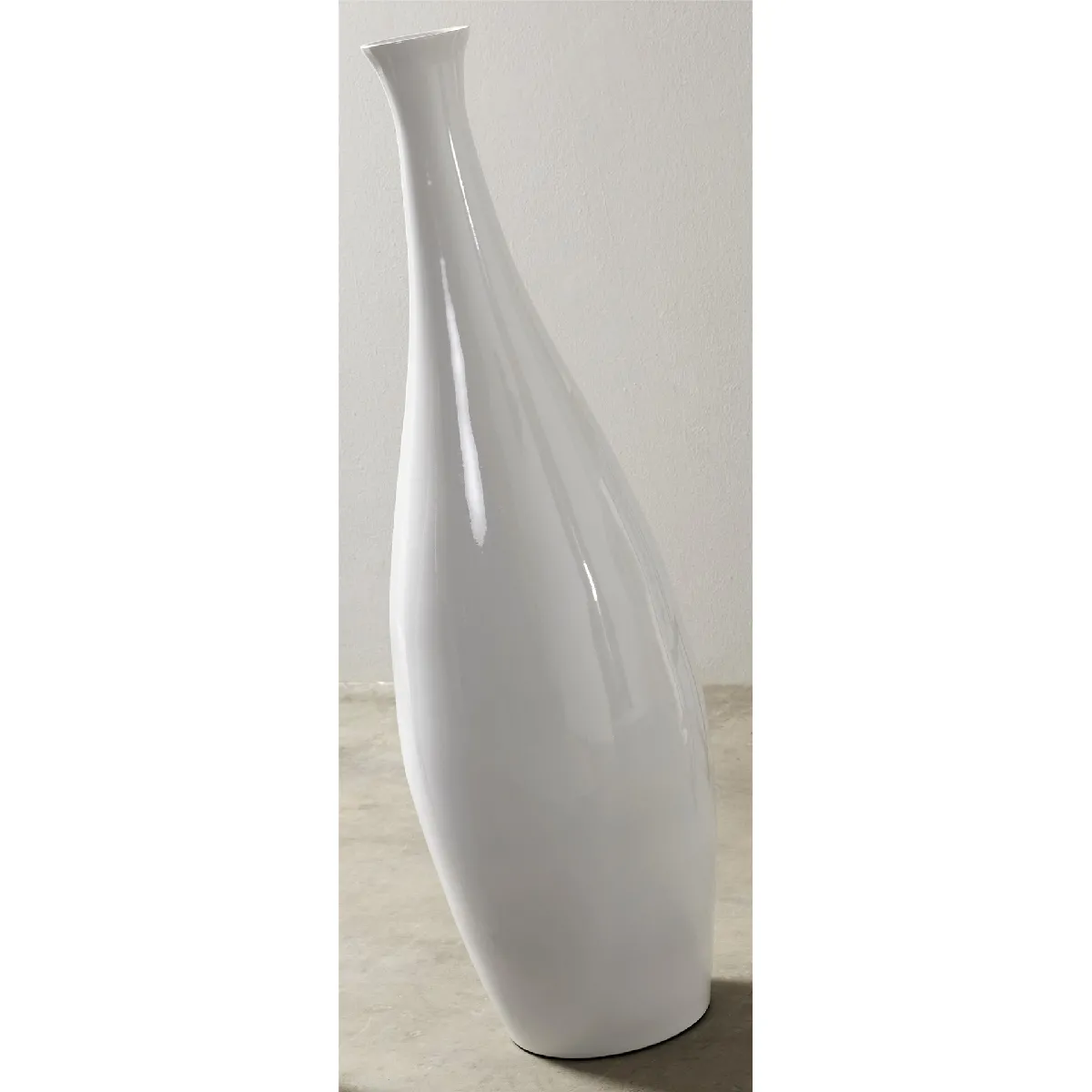 Vase laqué blanc 110 cm 33dx110 cm