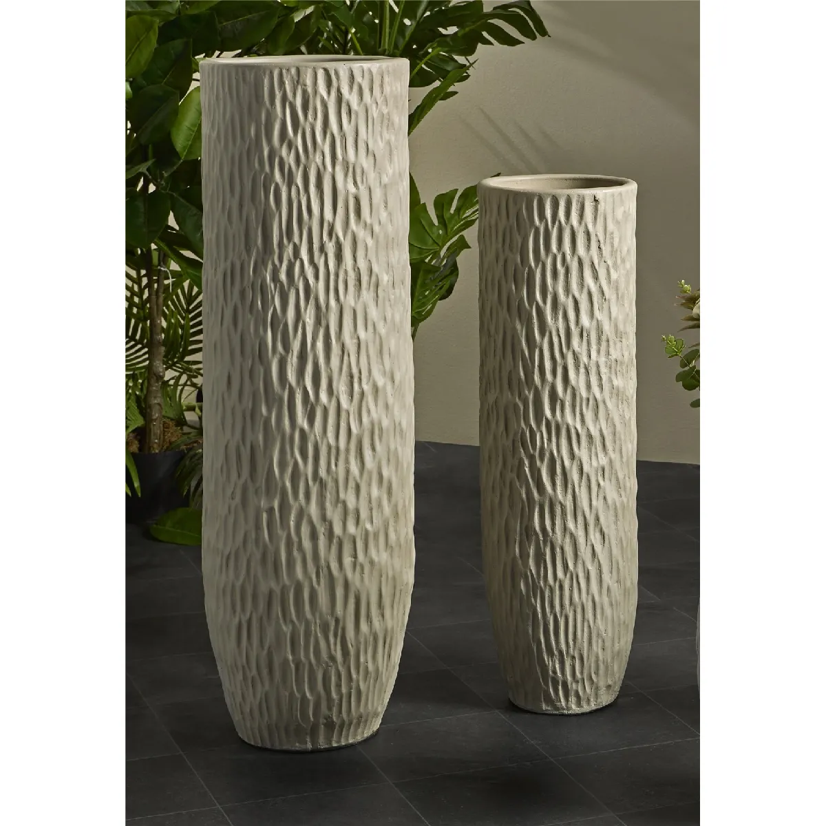Vase en céramique Adara, texture morille, 100 cm, s 2 30dx100cm