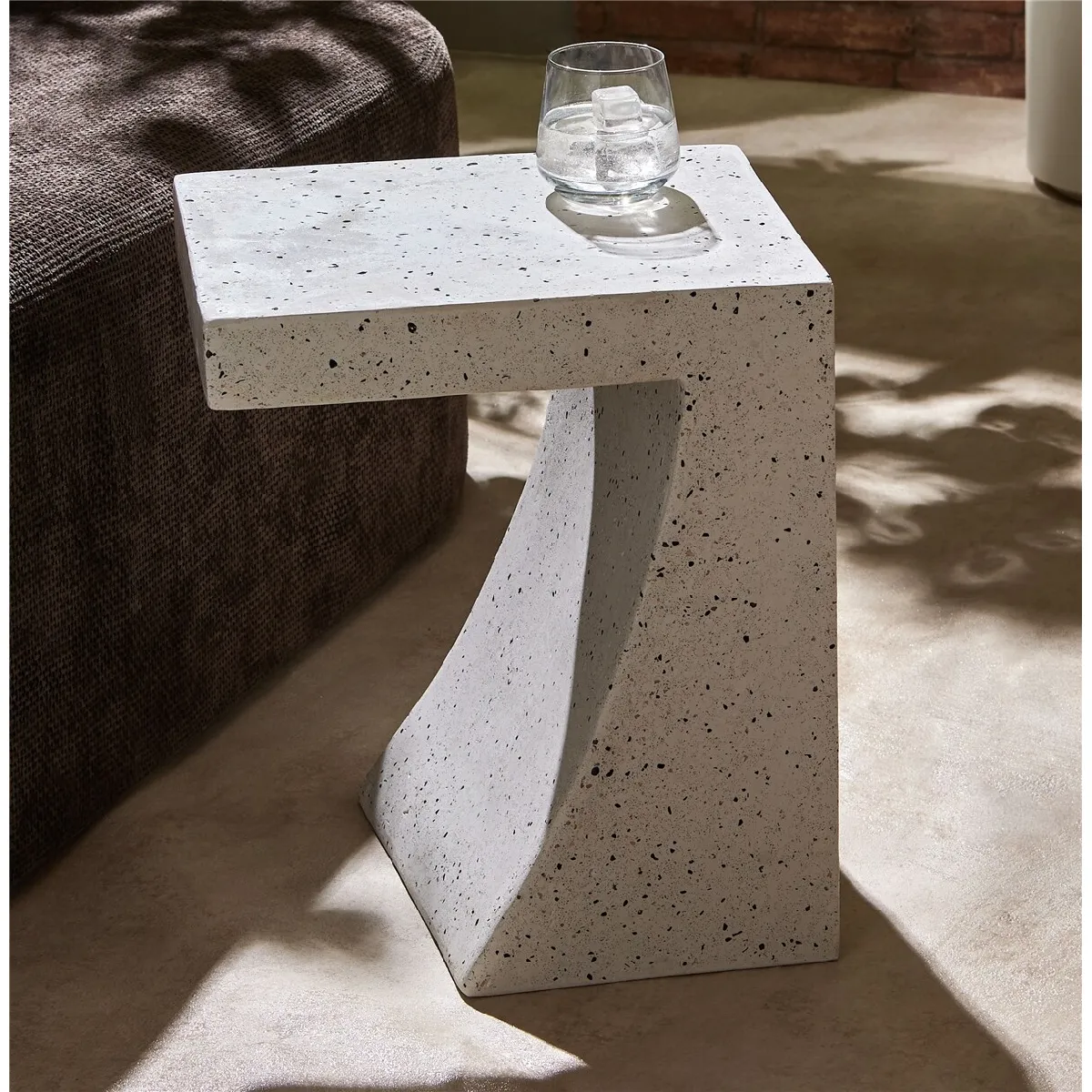 Table d appoint géométrique, imitation terrazzo, 44 cm, 36 x 30 x 44 cm
