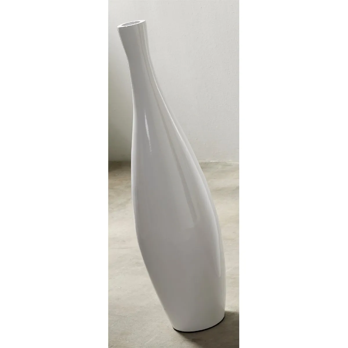 Vase laqué blanc 90 cm 25dx90 cm