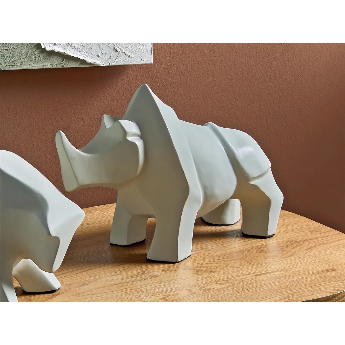 Figurine de rhinocéros beige 29 cm 45 x 19 x 29 cm