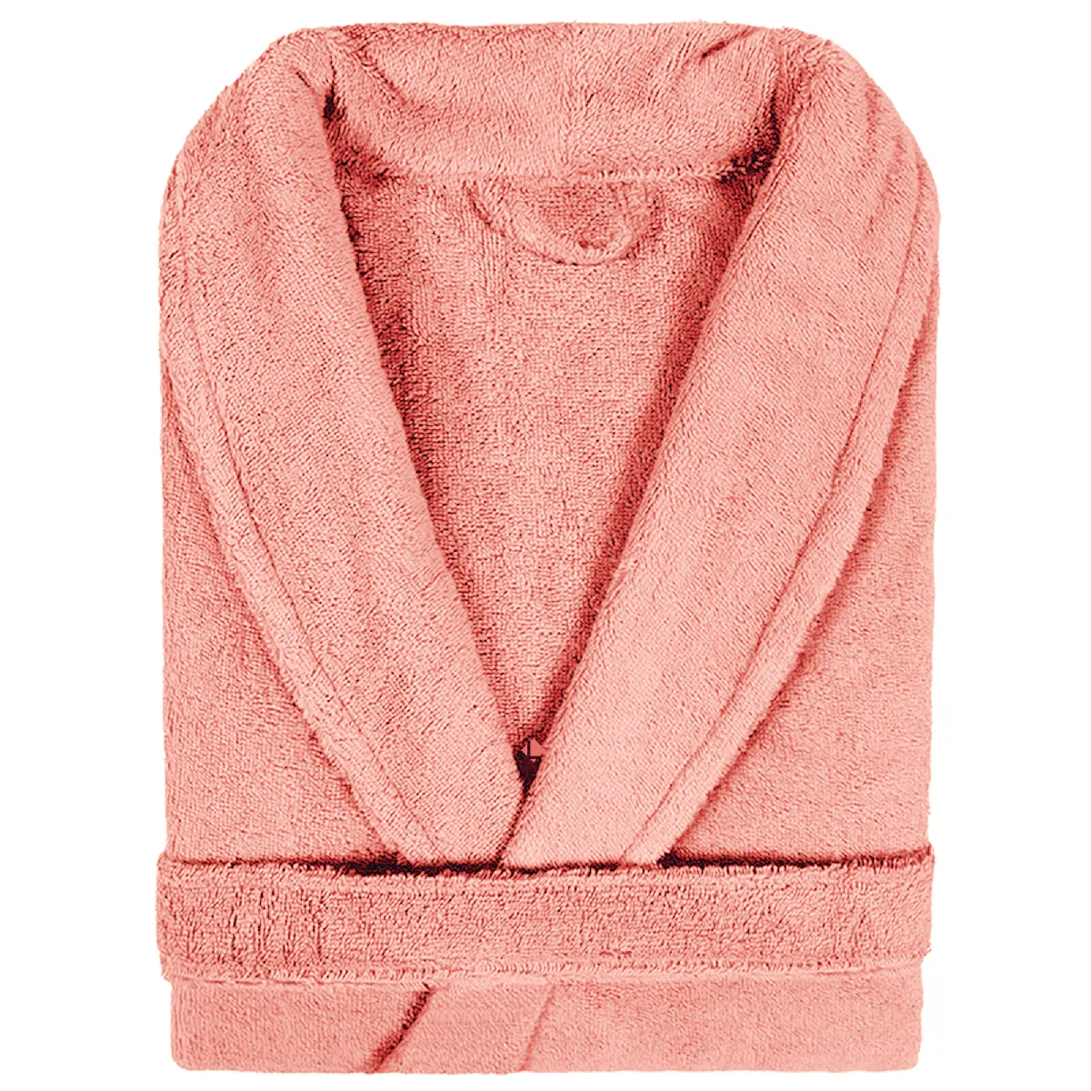 Peignoir Col Châle Adulte Pure Coton Xl Orange Corail