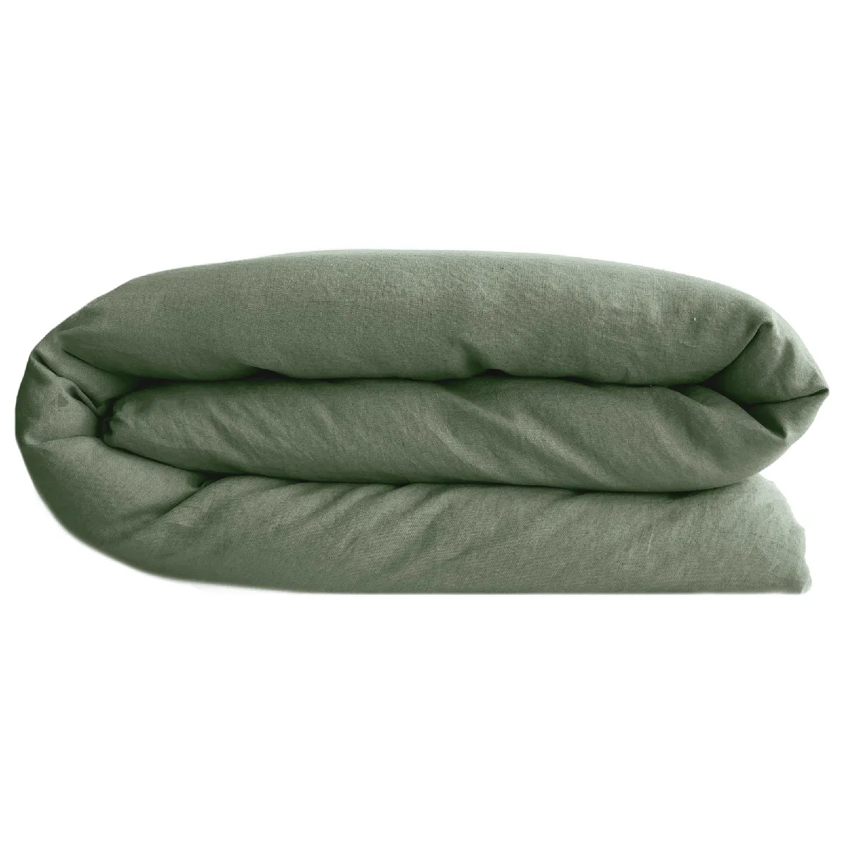 Housse De Couette Palace Pur Coton Lavé 240x220 Cm Uni Vert Mousse