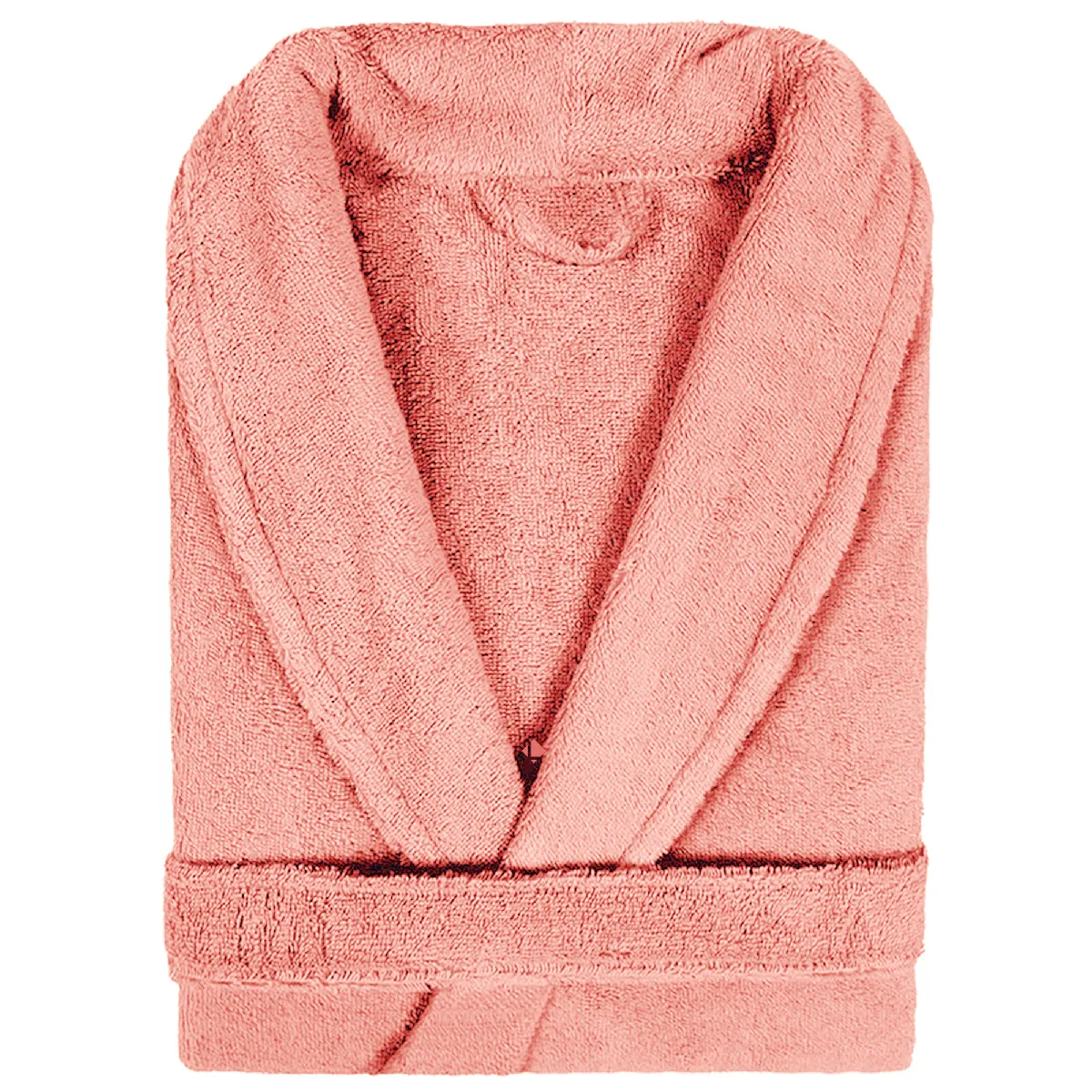 Peignoir Col Châle Adulte Pure Coton M Orange Corail
