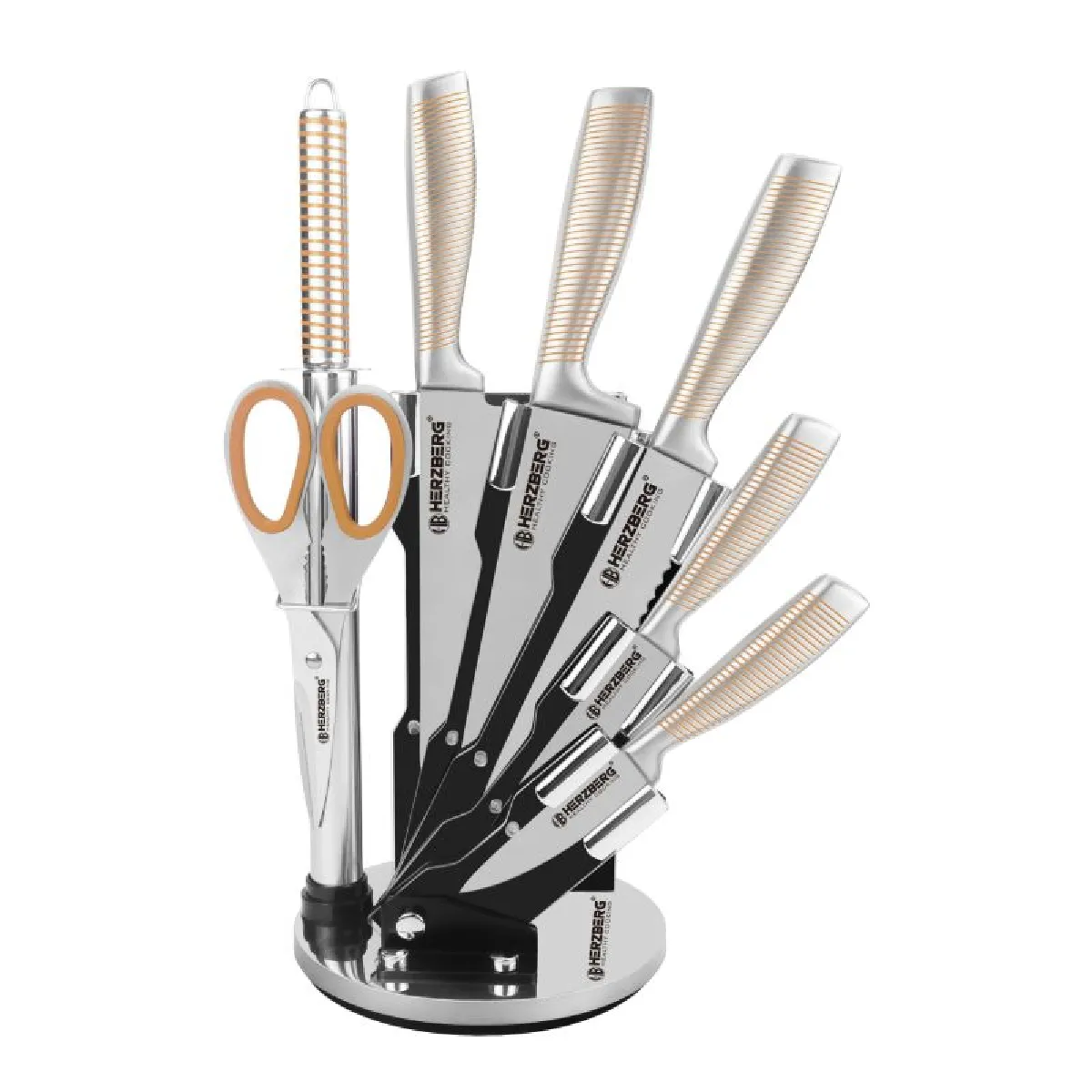 Set De Couteaux 8 Pièces Jaune Herzberg Hgskn8-yel