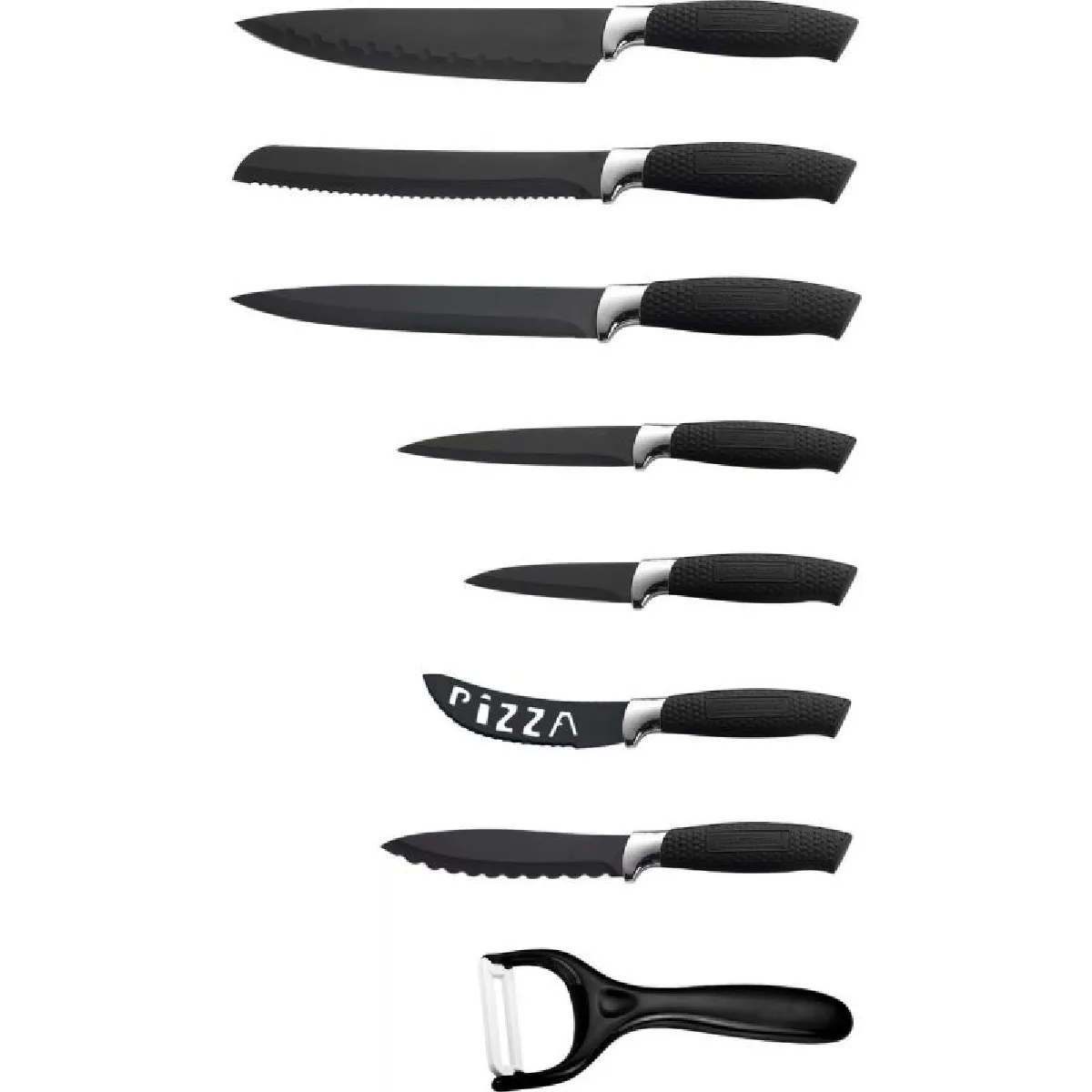 Set De Couteaux 8 Pièces Avec Revêtement Céramique Royalty Line Rlblk7w