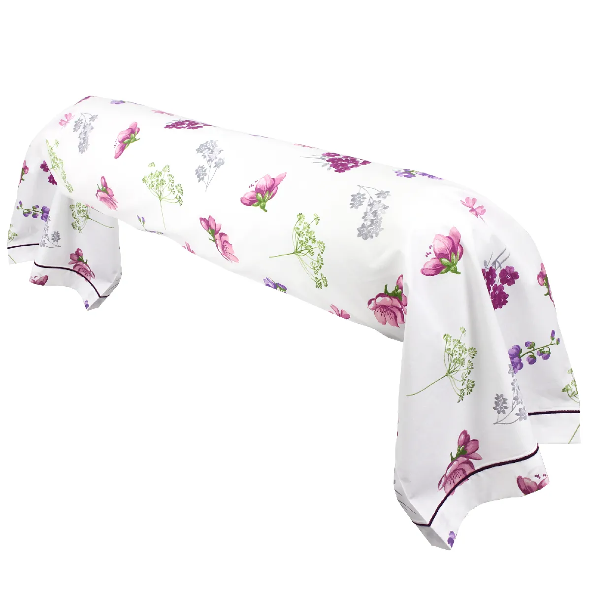 Taie De Traversin 140x43 Cm Coton Pretty Blanc