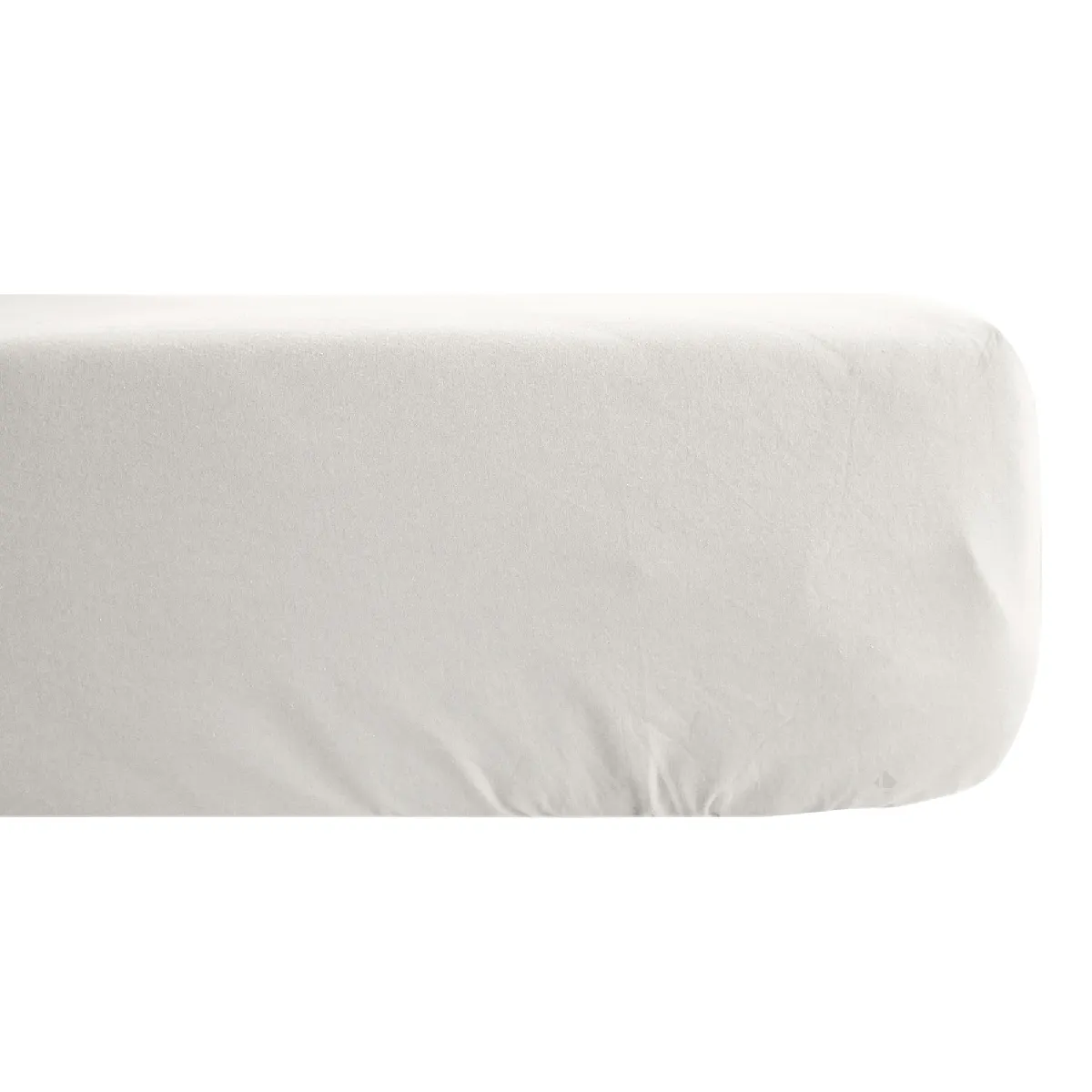 Drap Housse Concerto Satin De Coton 80x200 Cm Bonnet 35 Cm Uni Beige Craie
