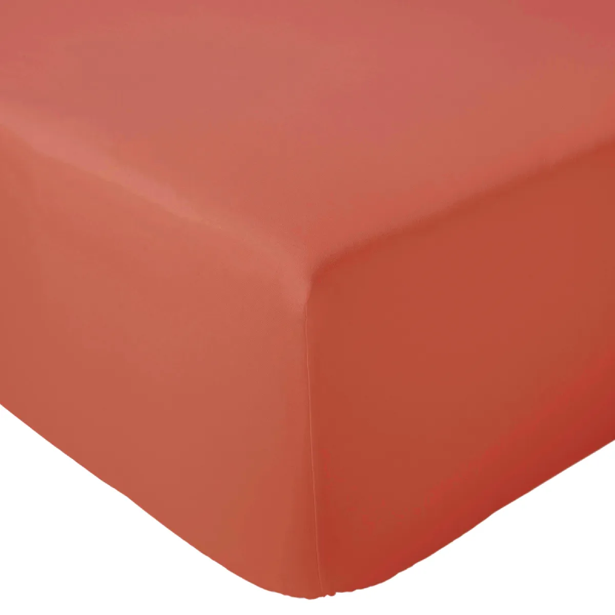 Drap Housse 180x200 Cm Bonnet 30 Cm Percale De Coton Passion Percale Rouge Acajou