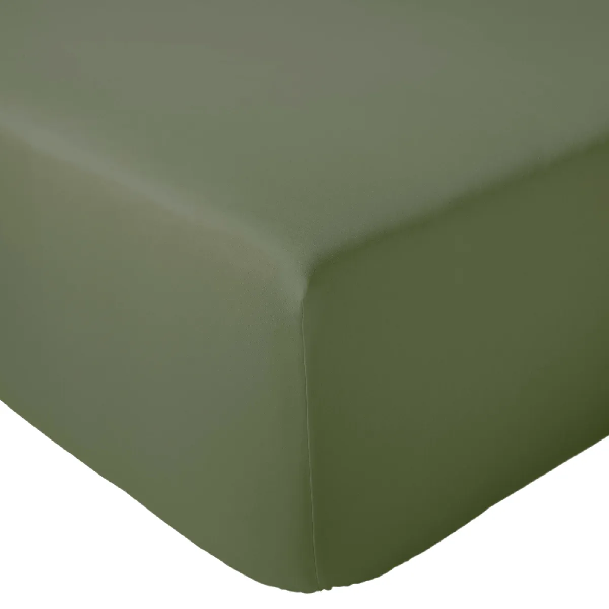 Drap Housse 200x200 Cm Bonnet 30 Cm Percale De Coton Passion Percale Vert Kaki
