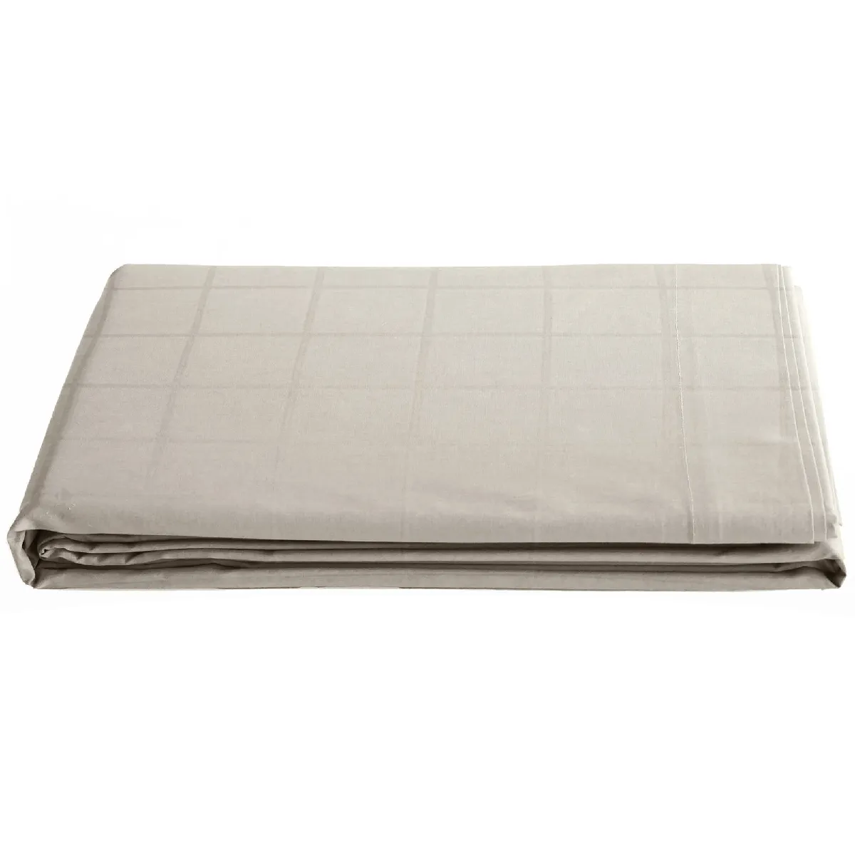 Drap Plat 240x300 Cm Satin Concerto À Carreaux Beige Lin