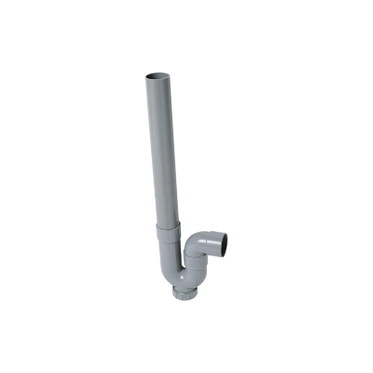 Siphon de machine à laver PVC - Wirquin SP5001 - Sortie horizontale - Gris