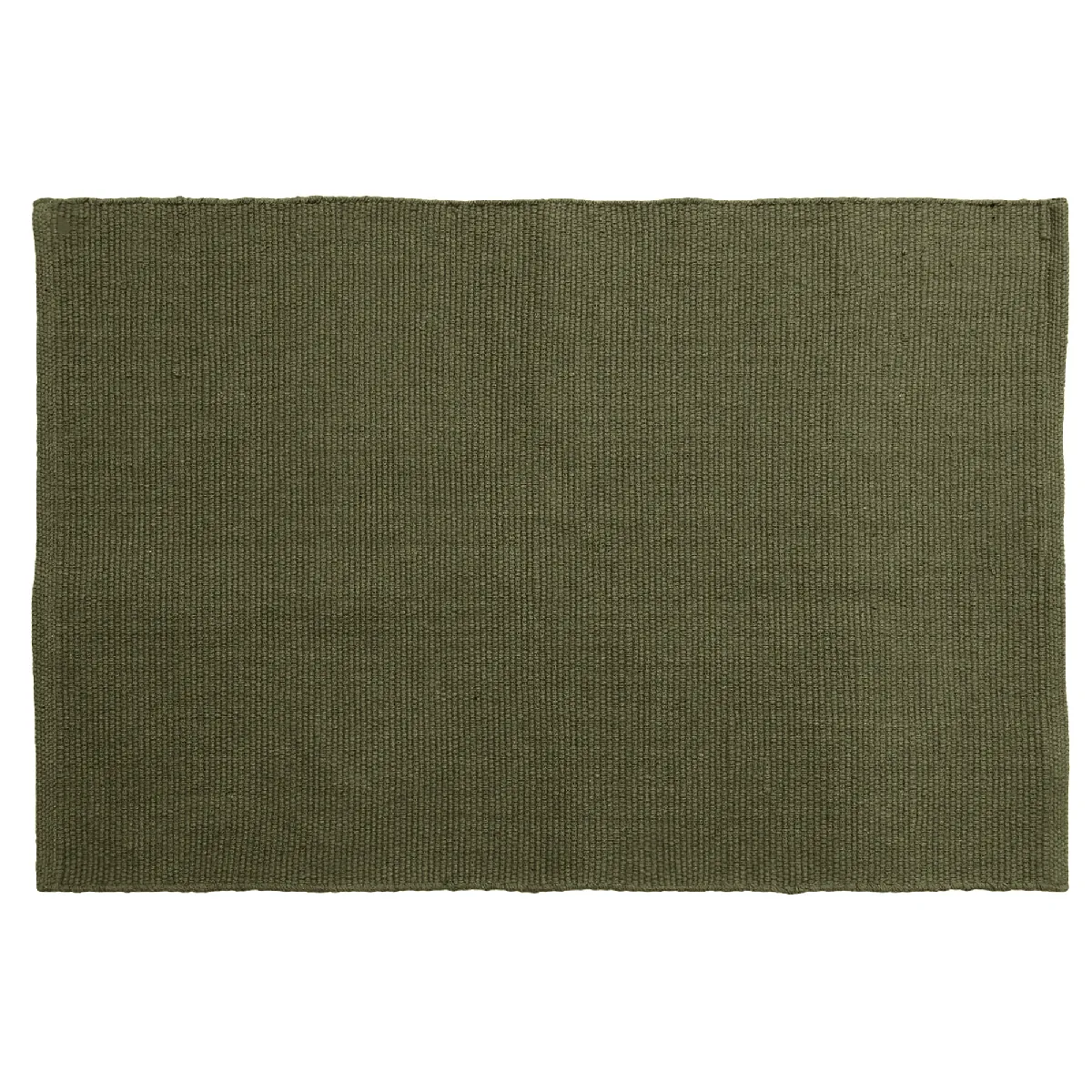 Tapis Rectangulaire 60x90 Cm Pur Coton Collection Moorea Vert Kaki
