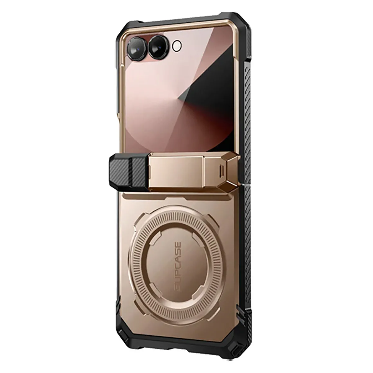 Coque Renforcée Pour Galaxy Z Flip 7 Série Unicorn Beetle Grip Avec Béquille Dorée Supcase